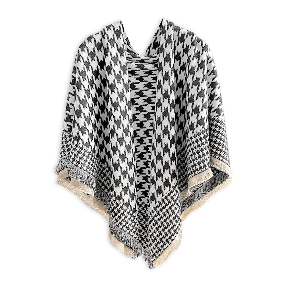 8827 Winter Warm Cashmere Shawl Large Scarf Women Houndstooth Check